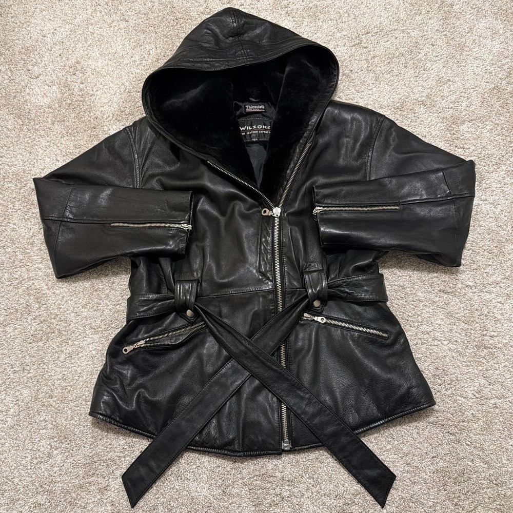 Wilsons Leather Hooded Batman Jacket | Black | Large